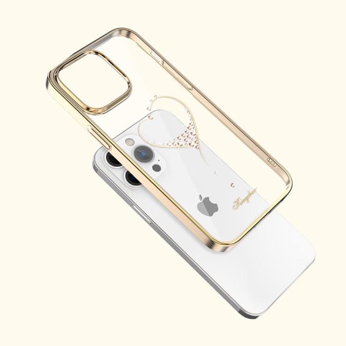 Kingxbar - Kingxbar iPhone 14 Plus Skal Wish - Guld Crystals