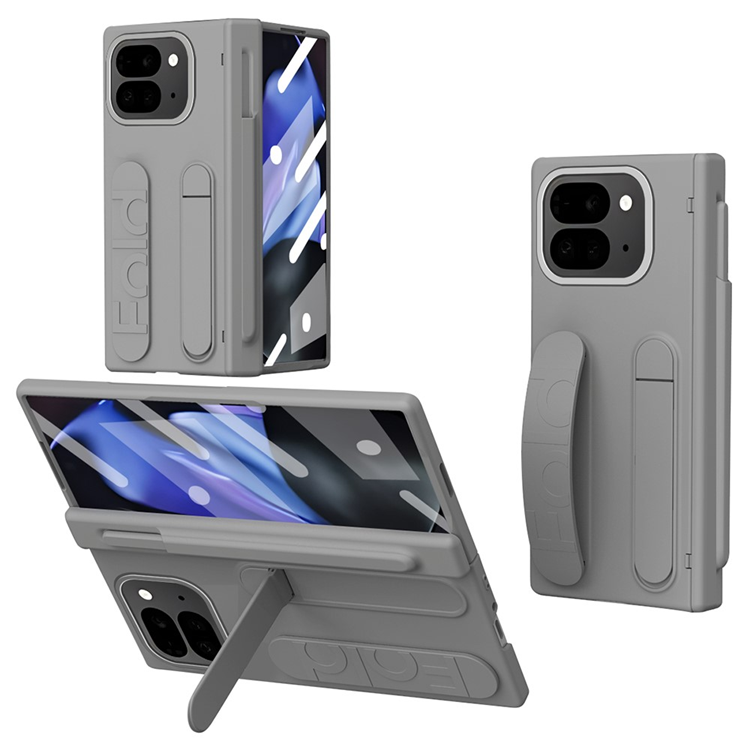 Google Pixel 10 Pro Fold Mobilskal Wristband Kickstand Hard PC - Grå (Grå) | 2353 | AlltMobil