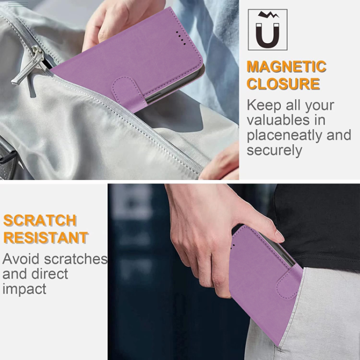 A-One Brand - Galaxy S26 Pro Plånboksfodral Solid Color Läder - Ljuslila