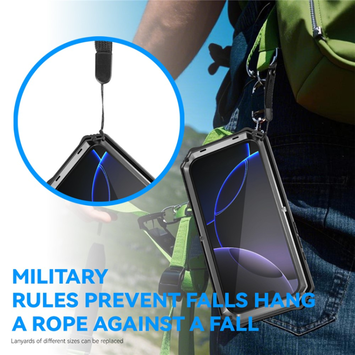 R-JUST - R-JUST iPhone 17 Pro Mobilskal med Härdat Glas Kickstand - Svart