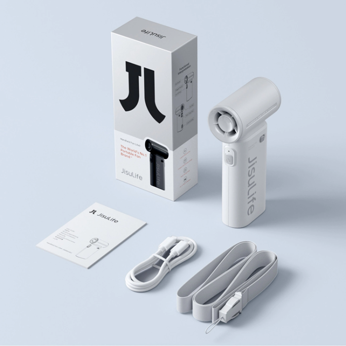 Jisulife - Jisulife Bärbar USB Handfläkt 5000 mAh Life9 - Grå
