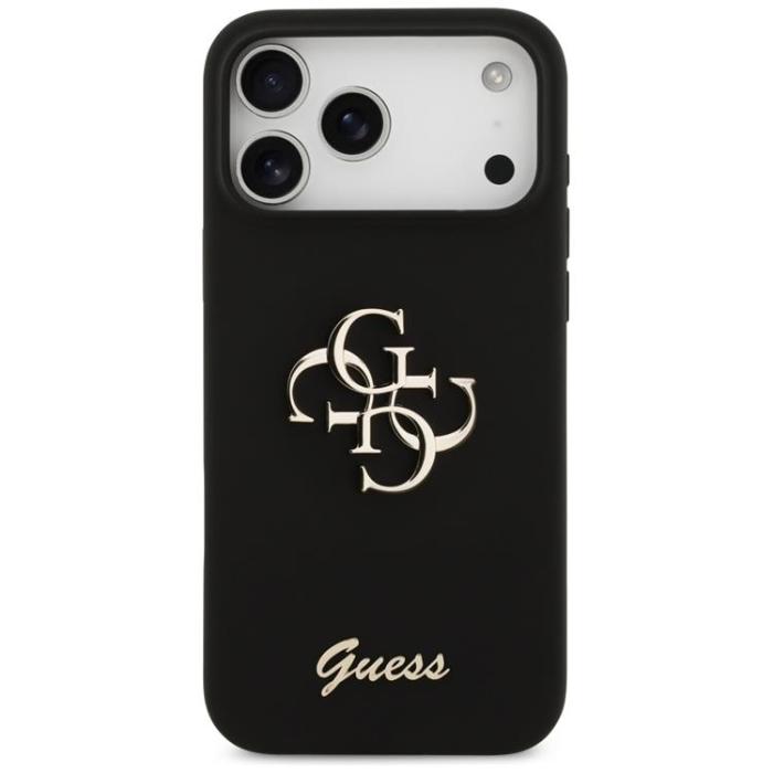 Guess - Guess iPhone 17 Mobilskal 4G Big Logo Cord Stap Crossbody - Svart