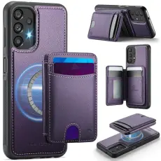 OEM - JEEHOOD Samsung Galaxy A13 4G/5G Mobilskal Konstl&auml;der med Kortfack - Lila