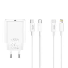 XO - XO Snabbladdare 20W USB-C Med USB-C - Lightning Kabel - Vit