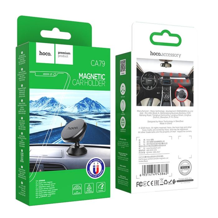 Hoco - HOCO magnetisk mobilhållare to car dashboard Ligue CA79 Svart