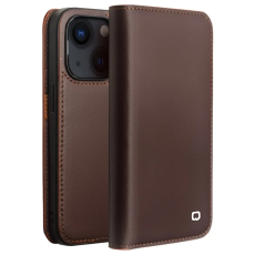 QIALINO - Qialino iPhone 14 Plus Plånboksfodral Äkta läder - Brun