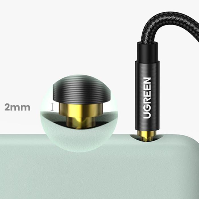 Ugreen - Ugreen AUX Audio Kabel Mini Jack 3.5 mm 1m - Svart