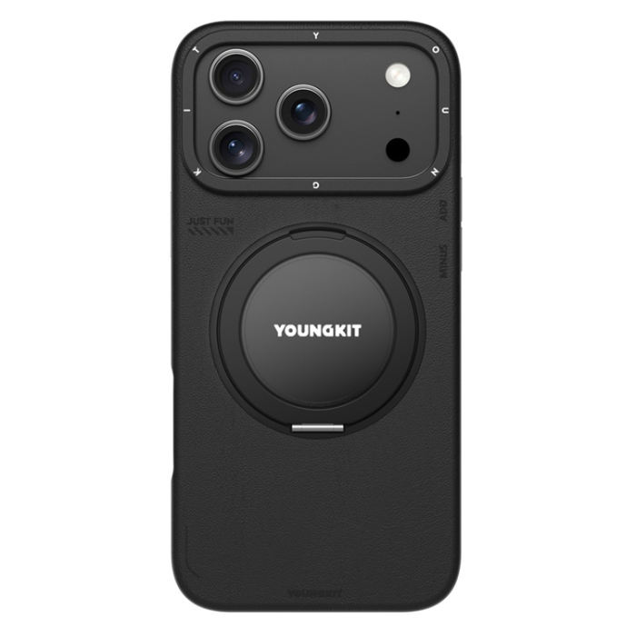 YOUNGKIT - YOUNGKIT iPhone 17 Pro Max Mobilskal Rotating Kickstand - Svart