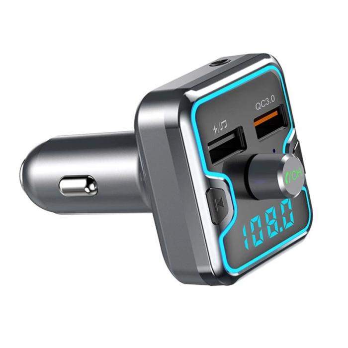OEM - T45Q Bluetooth 5.0 FM-sändare bilkit med QC3.0 snabbladdare, svart