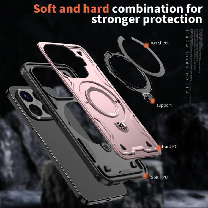 N/A - Mobilskal till Xiaomi 15T Pro Militärskydd Plast Kickstand - Roséguld