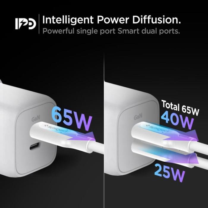 UTGATT - Spigen Väggladdare Adapter USB-C Port 65W - Vit
