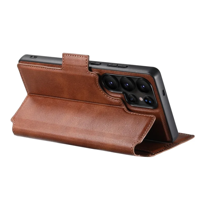 SUTENI - SUTENI Galaxy S23 Ultra Plånboksfodral Magsafe Cowhide - Brun