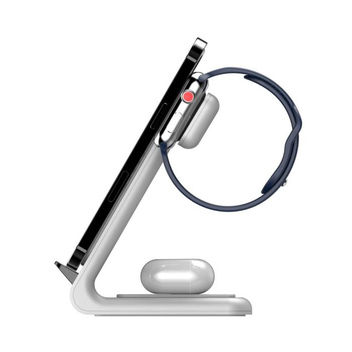 Tech-Protect - 3in1 Trådlös laddare iPhone/Apple Watch/AirPods - Svart