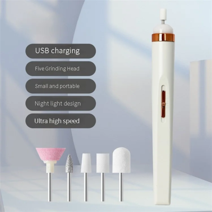 OEM - Elektrisk Nagelborrmaskin Mini för Slipning, Polering - Vit