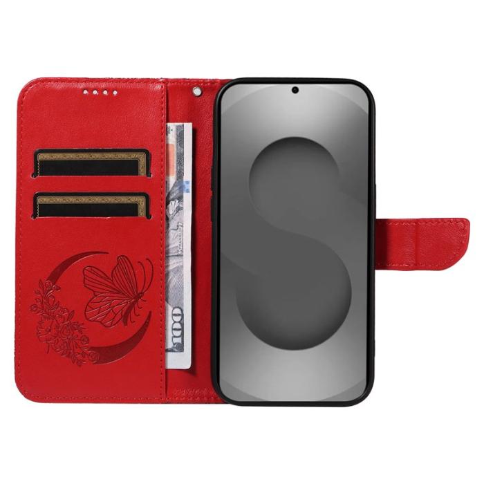 OEM - Mobilskal till Samsung Galaxy S26 Ultra Fjärilsmönster KonstLäder - Röd