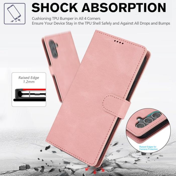 OEM - Samsung Galaxy S26+ Plånboksfodral Konstläder Med Ställ - Rosa