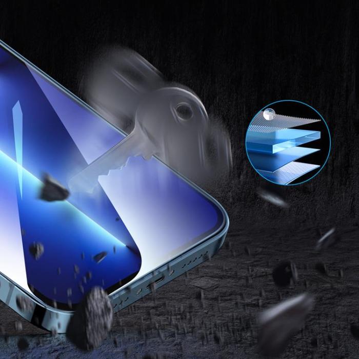 UTGATT1 - Joyroom iPhone 13 Pro Max Härdat glas med Mounting Kit - Clear