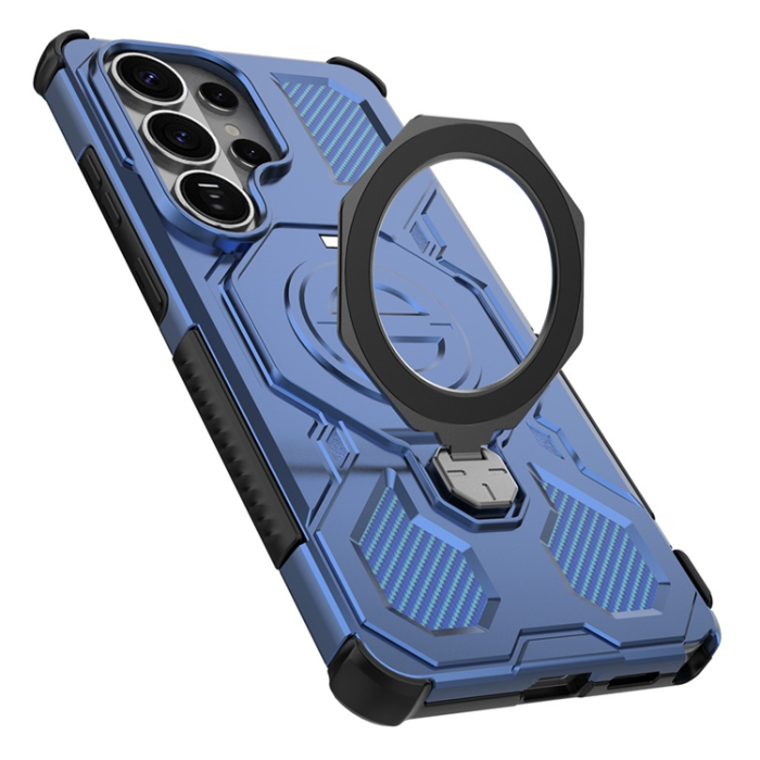 A-One Brand - Galaxy S26 Ultra Mobilskal Rotating Metal Kickstand - Mörkblå