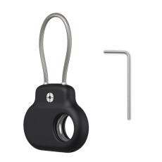 OEM - Galaxy SmartTag 1/2 Skal Silikon med Ståltråd Spårningsenhet Tillbehör - Svart