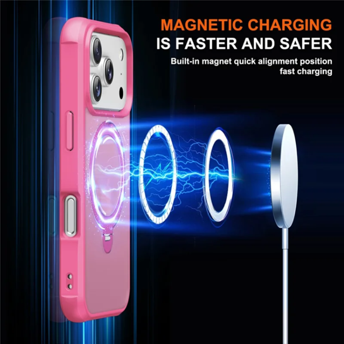 A-One Brand - iPhone 17 Pro Max Mobilskal MagSafe Kickstand TPU + PC - Rose