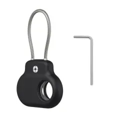 OEM - Galaxy SmartTag 1/2 Skal Silikon med Ståltråd Spårningsenhet Tillbehör - Svart