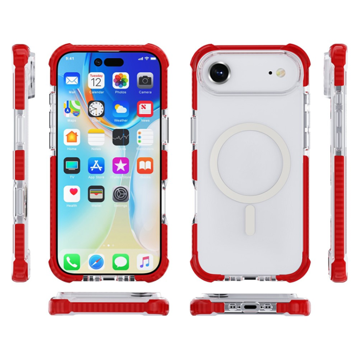 A-One Brand - iPhone Air Mobilskal MagSafe Förstärkta Hörn Acrylic - Röd