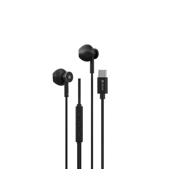Devia - Devia In-Ear Trådbundna Hörlurar USB-C Smart M2 Digital Metal - Svart