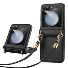 SULADA - SULADA Mobilskal till Galaxy Z Flip7 FE / Z Flip6 5G L&auml;der + PC Svart