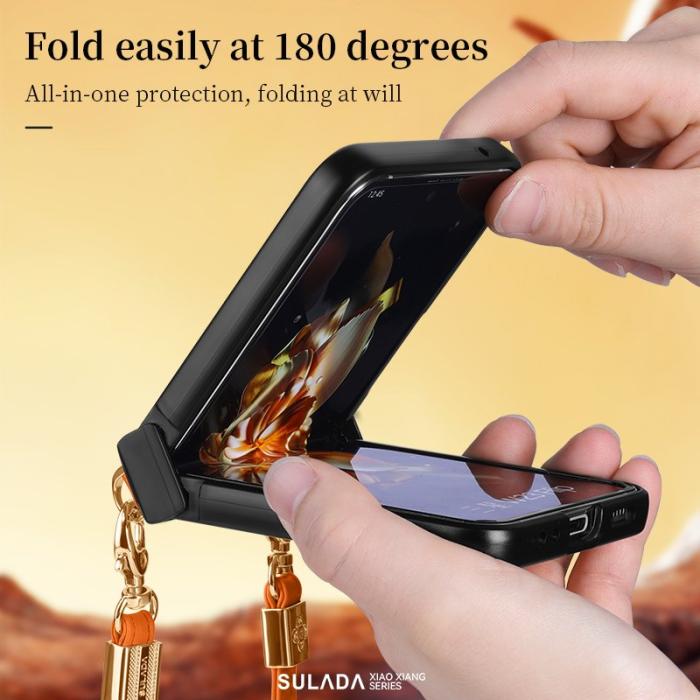 SULADA - SULADA Mobilskal till Galaxy Z Flip7 FE / Z Flip6 5G Läder+PC Blå