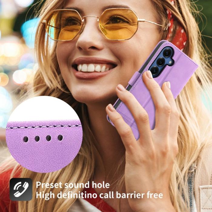 DIERFENG - DIERFENG Plånboksfodral för Samsung Galaxy S26 Konstläder med handledsrem - Lila