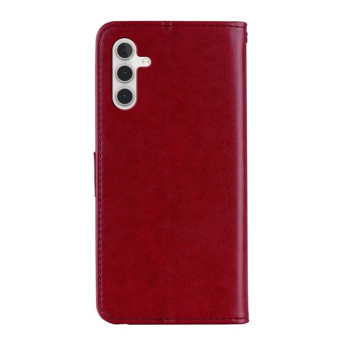 OEM - Plånboksfodral för Samsung Galaxy S26 Konstläder med handledsrem - Röd