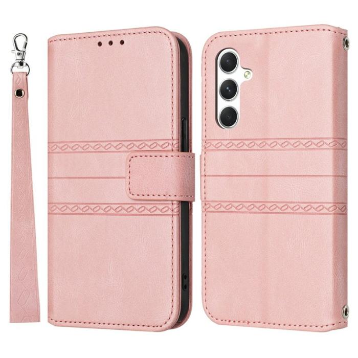 OEM - Plånboksfodral för Samsung Galaxy S26 Konstläder med handledsrem - Rosa