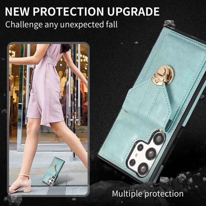 OEM - Mobilfodral för Samsung Galaxy S26 Ultra Kickstand Kortfack - Grön