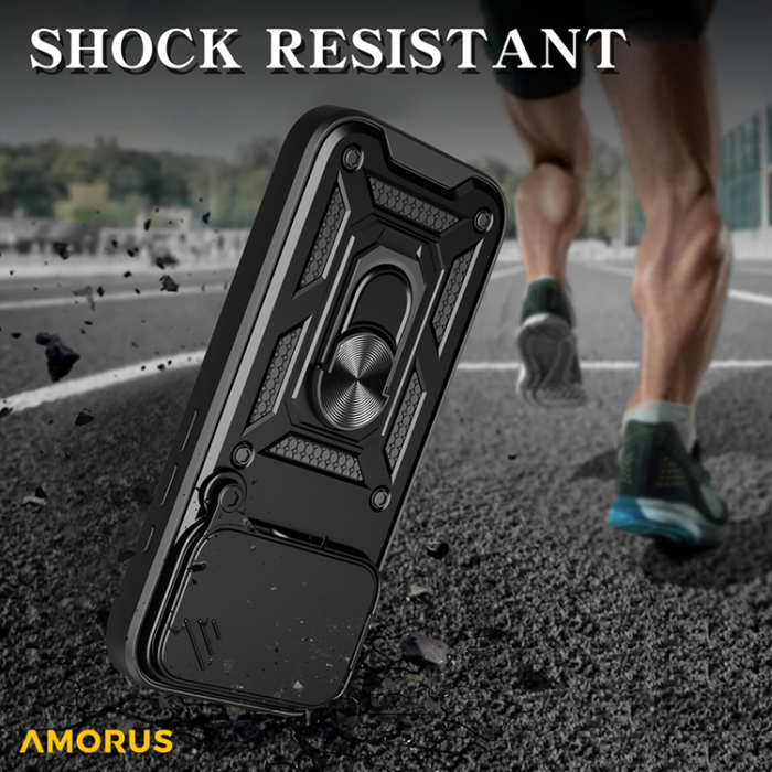 Amorus - AMORUS iPhone 17 Pro Mobilskal Med Kameralinsreglage - Guld