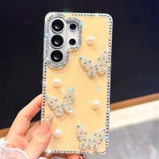 OEM - Mobilskal f&ouml;r Samsung Galaxy S26 Ultra Rhinestone TPU + PC - Glittrande Ljusgul