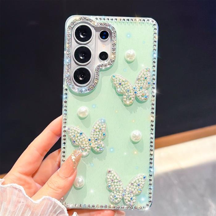 OEM - Mobilskal för Samsung Galaxy S26 Ultra Rhinestone TPU + PC - Glittrande Ljusgrön