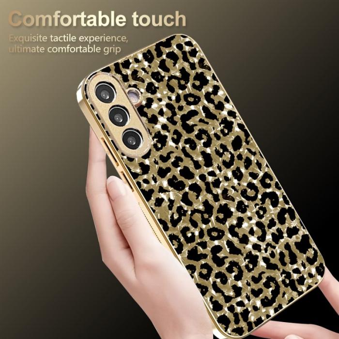 OEM - Mobilskal för Samsung Galaxy S26 Plus Leopardmönster PC + TPU - Guld