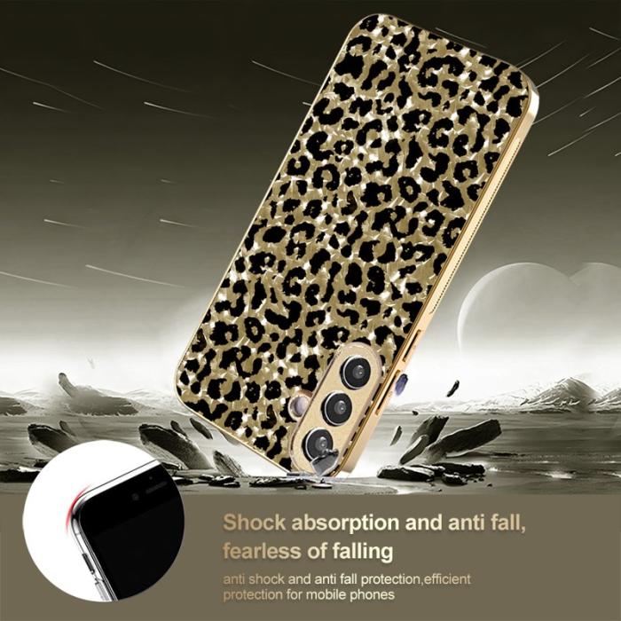 OEM - Mobilskal för Samsung Galaxy S26 Plus Leopardmönster PC + TPU - Guld
