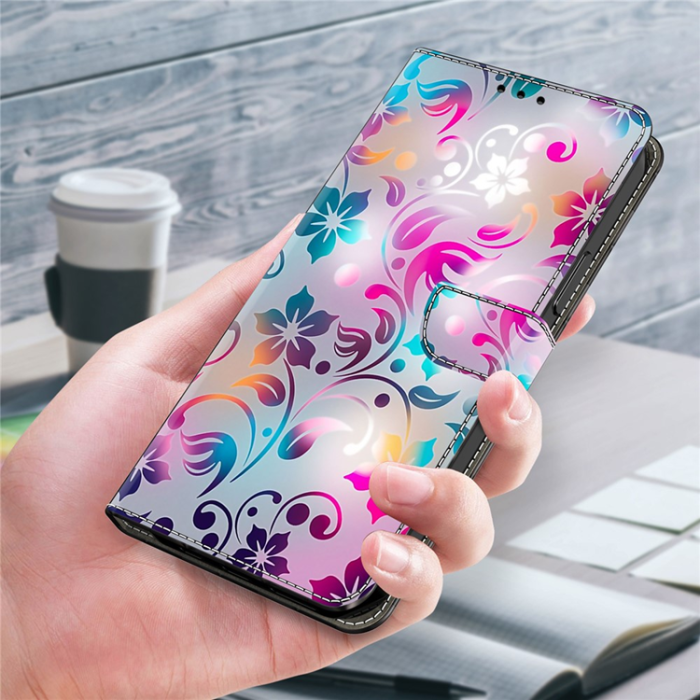 A-One Brand - Galaxy A17 5G Plånboksfodral Pattern Printing - Craft Flowers