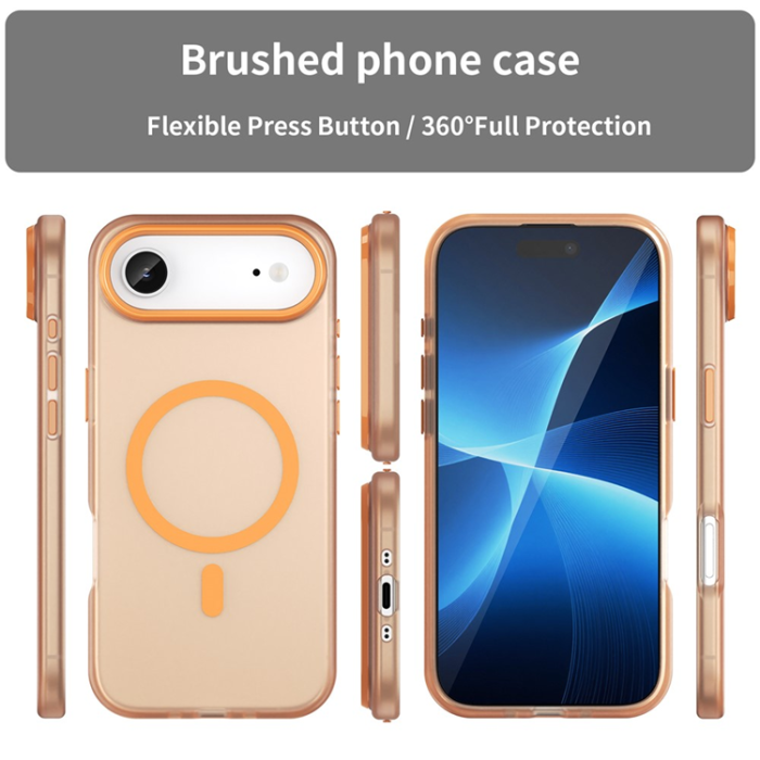 A-One Brand - iPhone 17 Air Mobilskal MagSafe Slim Matte Translucent - Orange