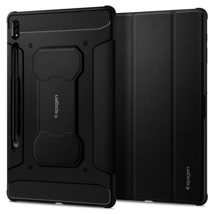 Spigen - Spigen Rugged Armor Pro Fodral Galaxy Tab S8/Tab S7 - Svart