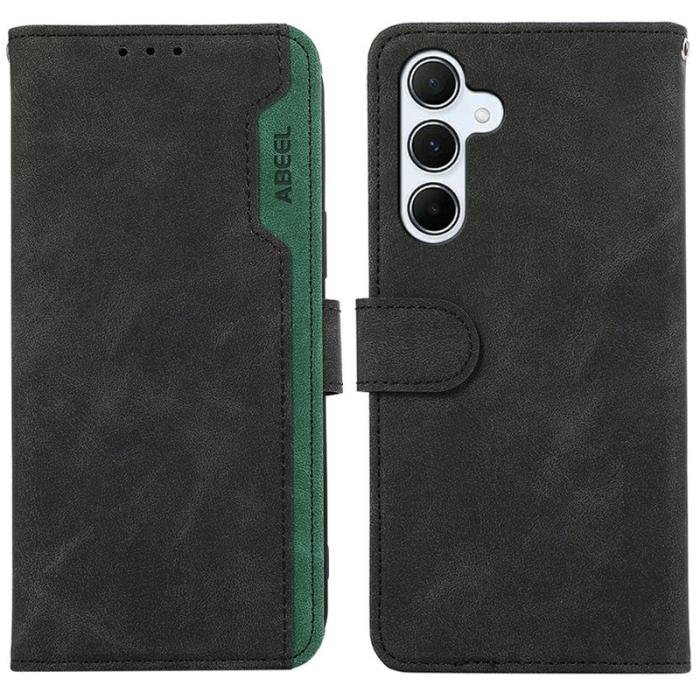 ABEEL - ABEEL Samsung Galaxy A56 5G Konstläder Plånboksfodral RFID-Skydd Svart