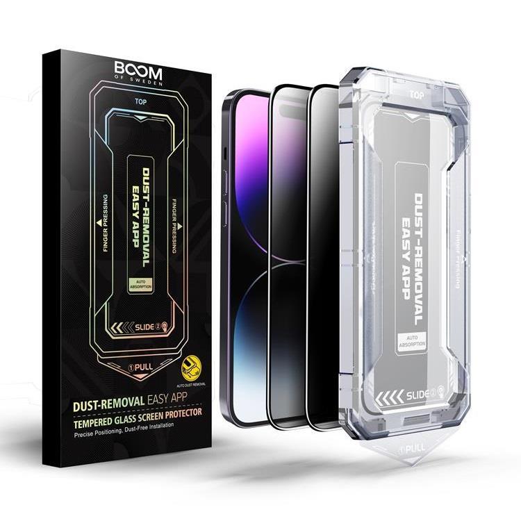 LIVSTIDSGARANTI - BOOM iPhone 14 Pro Privacy Härdat Glas Skärmskydd 2st | 5468 | AlltMobil