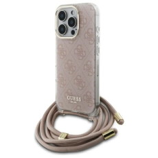 Guess - Guess Mobilskal till iPhone 16 Pro Crossbody Cord 4G Print - Rosa