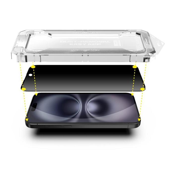 Boom of Sweden - LIVSTIDSGARANTI - BOOM iPhone 16 Plus/15 Plus Privacy Härdat Glas Skärmskydd 2st