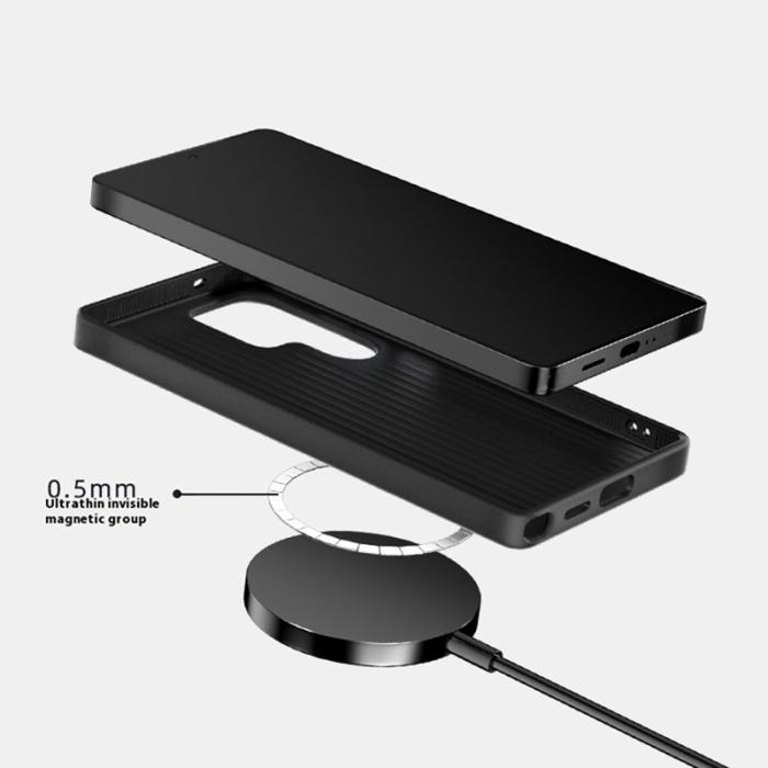 ABEEL - ABEEL Mobilskal till Samsung Galaxy S25 Ultra MagSafe Äkta Läder Svart