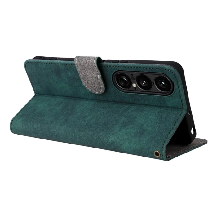 A-One Brand - Sony Xperia 1 VII Plånboksfodral RFID Kickstand med rem - Grön