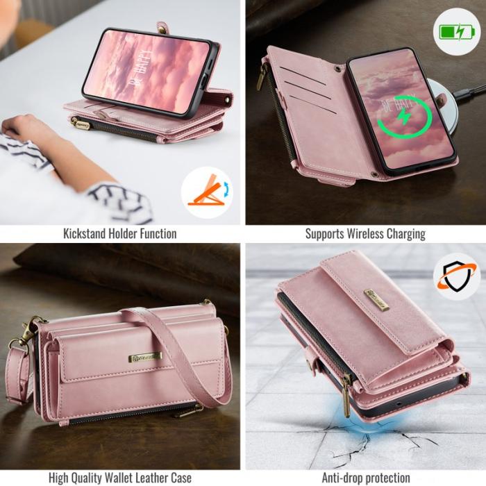Caseme - CASEME Konstläder Plånboksfodral till Samsung Galaxy A56 5G med RFID-Skydd Rosa