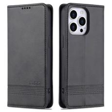 AZNS - AZNS iPhone 16 Pro Pl&aring;nboksfodral - Dold Magnetisk Konstl&auml;der - Svart