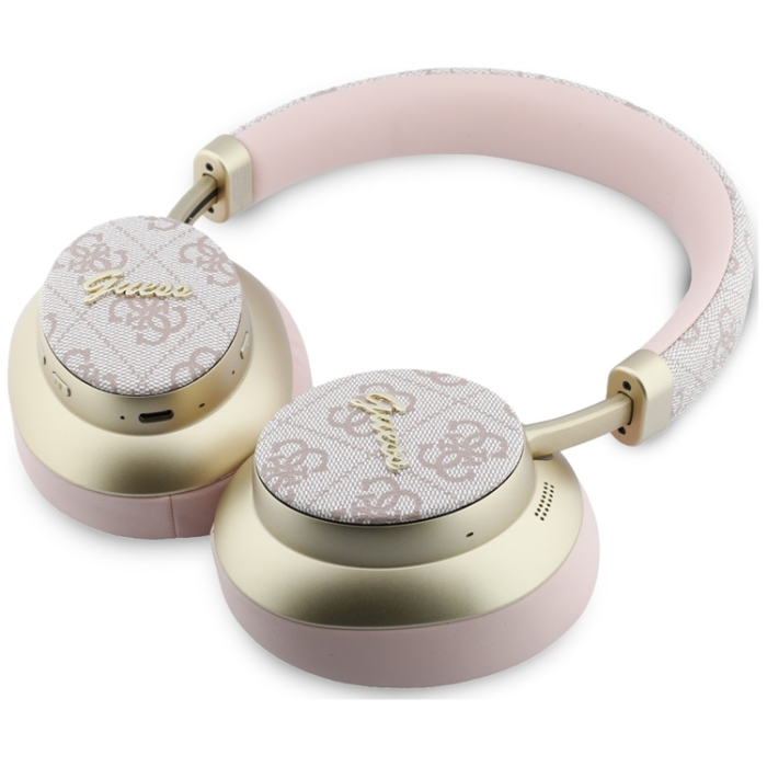 Guess - Guess On-Ear Hörlurar Bluetooth ENC 4G Gold Script Metal - Rosa